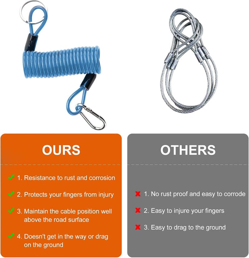 Rnigs Trailer Breakaway Switch, 6ft Breakaway Coiled Cable with Electric Brake or RV Towing Trailer（Blue） - Image 4